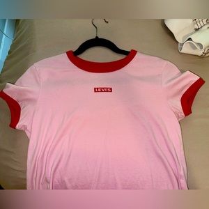 Levi’s pink and red baseball tee